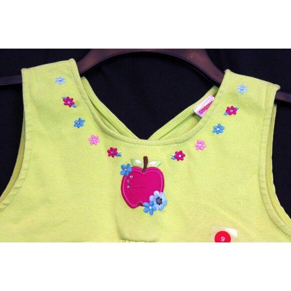 2007 Gymboree Candy Apple Green Tank Top Shirt Keyhole Back Flowers Sleeveless 9 - Picture 2 of 5